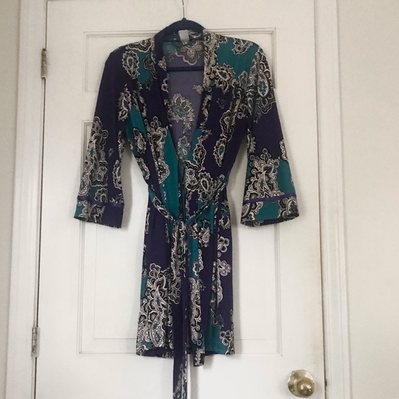 Linea Donatella Other - Linea Donatella Blue & Purple Paisley Robe